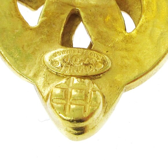 Chanel Heart Earrings Clip-On Gold 97P - Picture 4 of 4